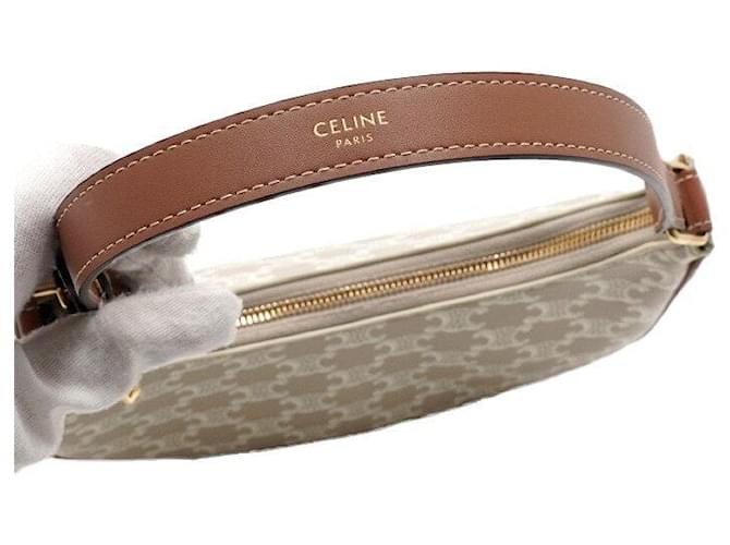 Céline Borsa Hobo Triomphe Ava Beige Marrone - vista 8
