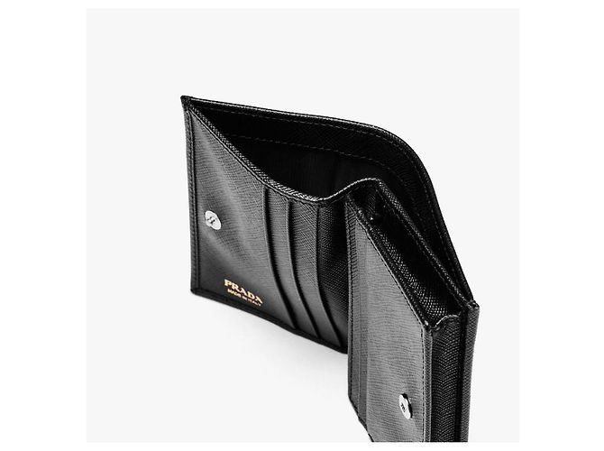 Gucci Saffiano Triangular Logo Black Women's Wallet - view 8