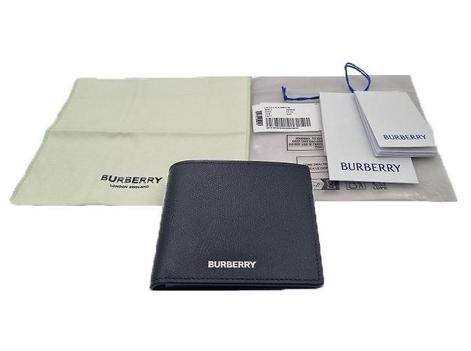 Burberry Men's Check Lined Grain Leather Wallet Black - view 12