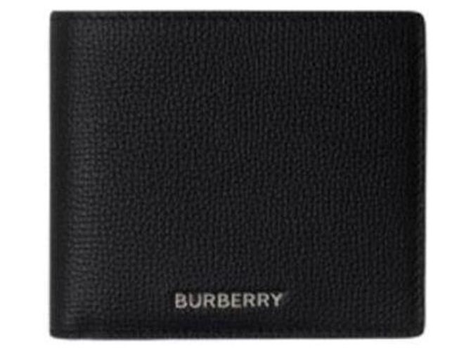 Burberry Men's Check Lined Grain Leather Wallet Black - view 2
