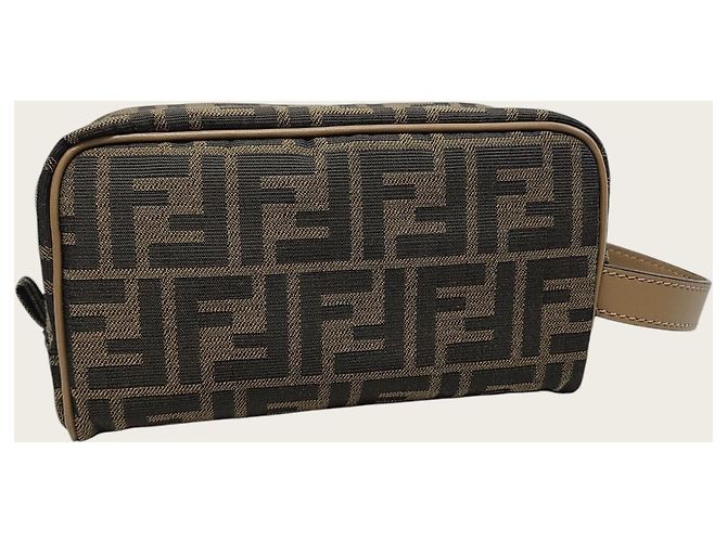 Fendi Necessaire in jacquard Small Marrone - vista 3