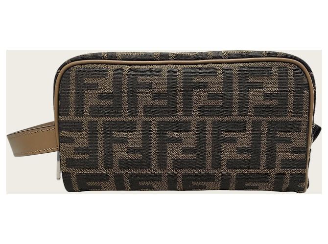 Fendi Necessaire in jacquard Small Marrone - vista 5