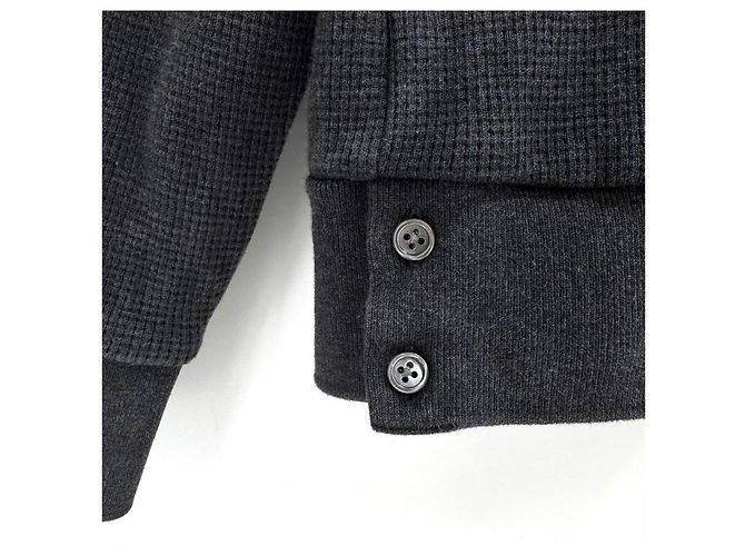 Thom Browne Waffel-Sweatshirt mit diagonalen Streifen Grau Braun - Ansicht 11