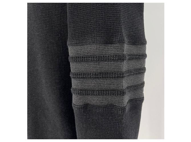 Thom Browne Waffel-Sweatshirt mit diagonalen Streifen Grau Braun - Ansicht 19