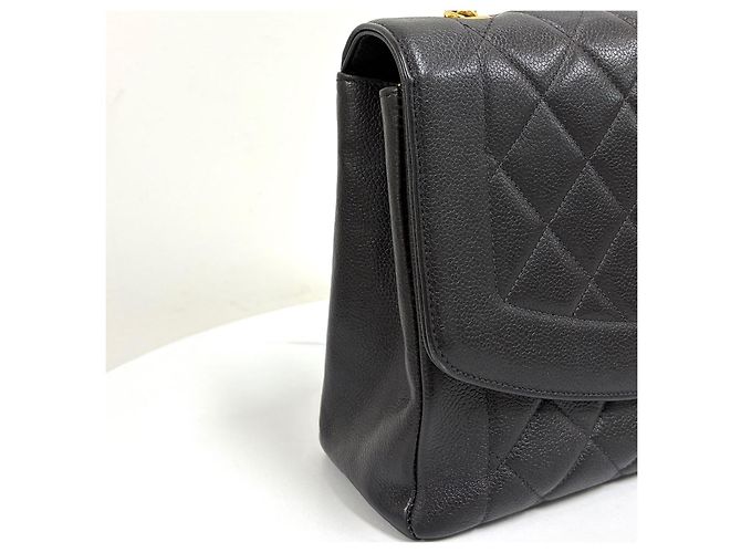 Chanel Borsa a tracolla con catena Diana in Caviar Nero - vista 10