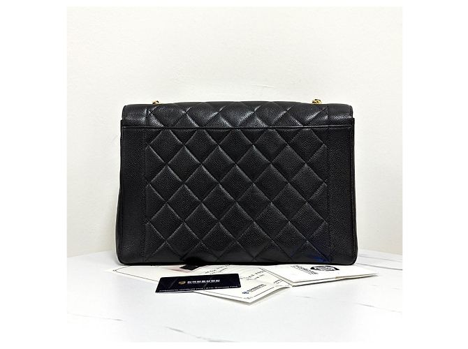 Chanel Borsa a tracolla con catena Diana in Caviar Nero - vista 4