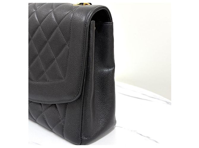 Chanel Borsa a tracolla con catena Diana in Caviar Nero - vista 9