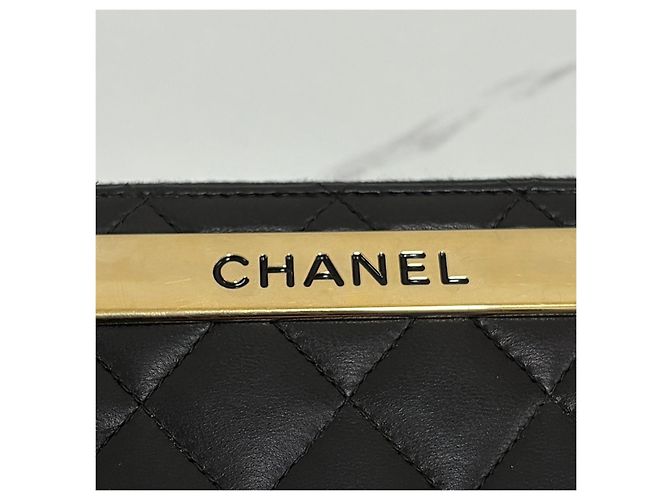 Chanel Logo Zip Long Wallet Schwarz - Ansicht 4