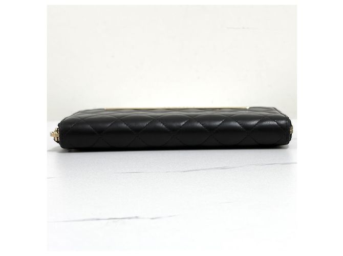 Chanel Logo Zip Long Wallet Schwarz - Ansicht 7