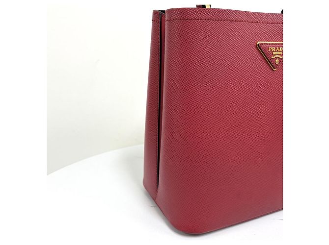 Prada Saffiano Panier Tote Bag Medium Rot - Ansicht 11
