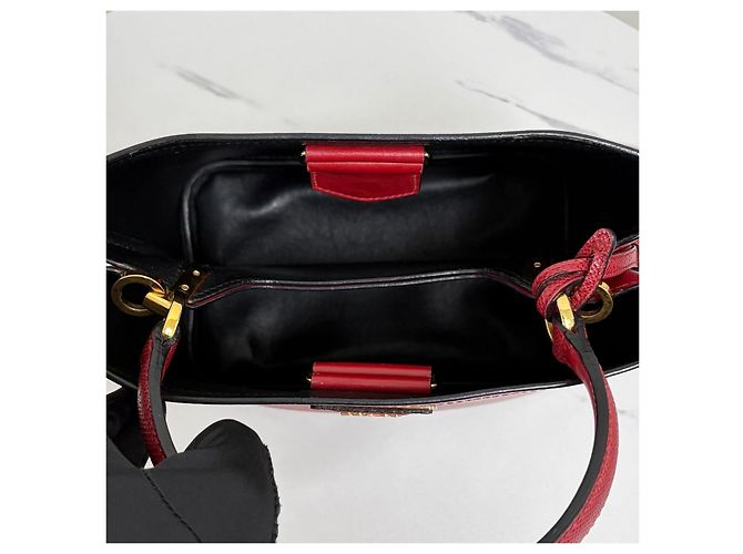 Prada Saffiano Panier Tote Bag Medium Rot - Ansicht 14