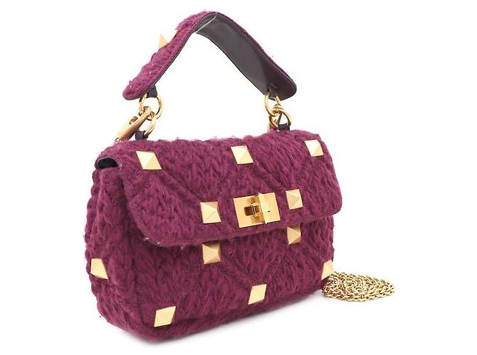 Valentino Borsa Tote e Crossbody Roman Stud Porpora - vista 2