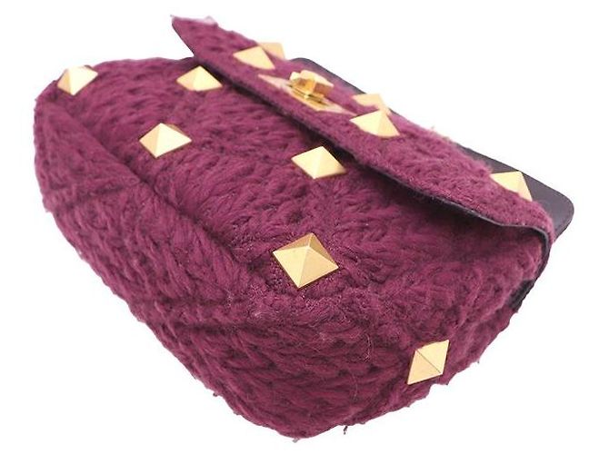 Valentino Borsa Tote e Crossbody Roman Stud Porpora - vista 8