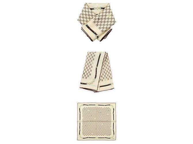 Céline Foulard Quadrato in Seta Bandana Heritage da Donna Marrone - vista 3