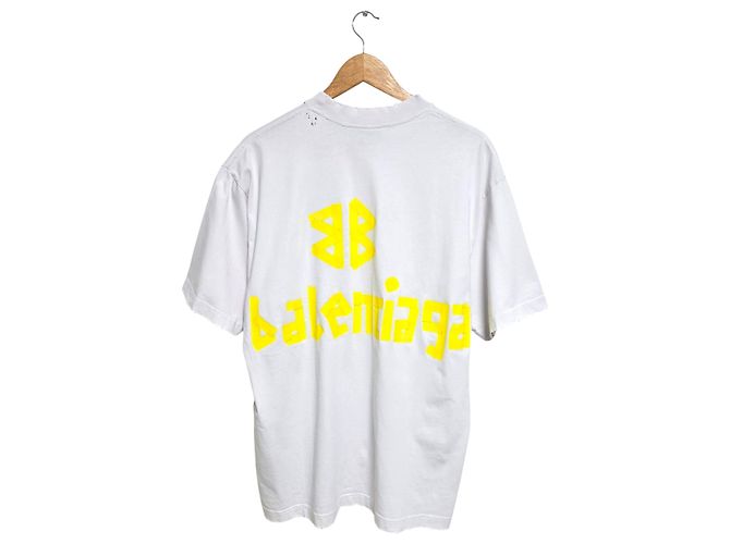 Balenciaga Tape Type T-Shirt mit kurzen Ärmeln Weiß - Ansicht 2