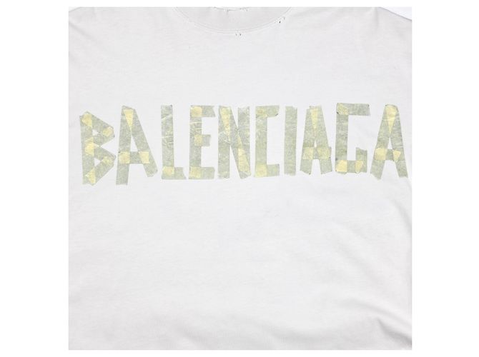 Balenciaga Tape Type T-Shirt mit kurzen Ärmeln Weiß - Ansicht 3