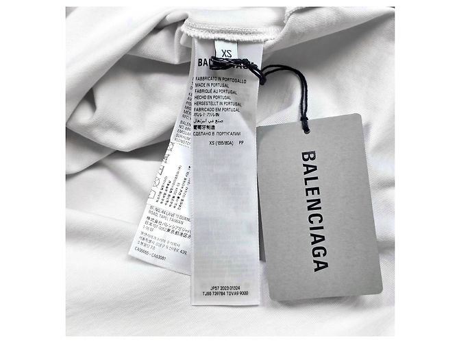 Balenciaga Tape Type T-Shirt mit kurzen Ärmeln Weiß - Ansicht 6