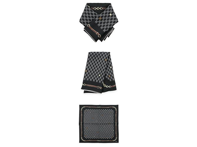 Céline Foulard Quadrato in Seta Heritage Bandana da Donna Nero - vista 3