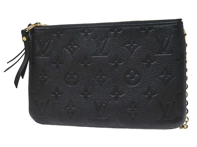 Louis Vuitton Double Zip Pochette Monogram Empreinte Leather Nero - vista 2