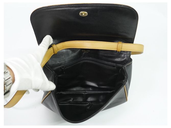 Céline Celine Vintage Flap Leather Nero - vista 5