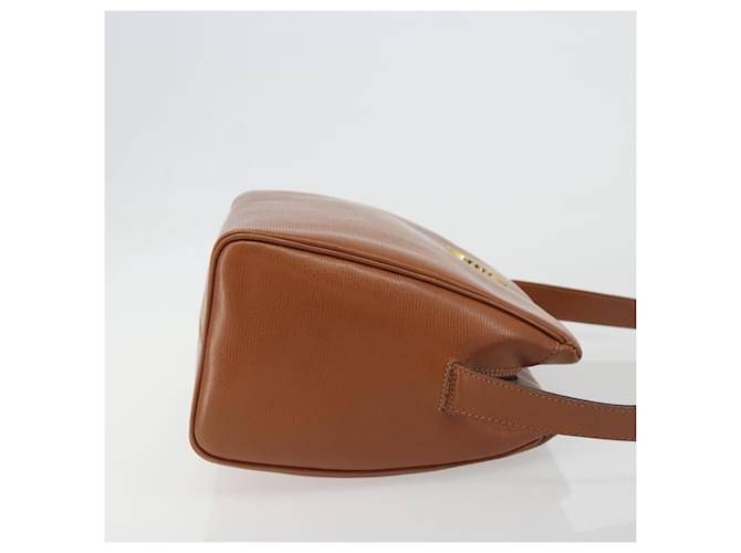 Céline Celine Vintage Circle Logo Leather Small Marrone - vista 3