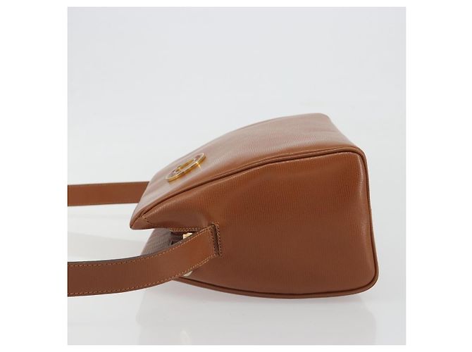 Céline Celine Vintage Circle Logo Leather Small Marrone - vista 4