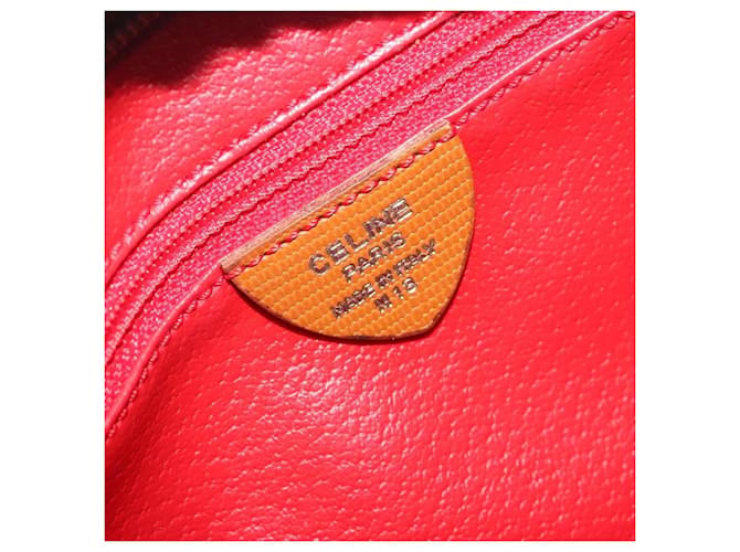Céline Celine Vintage Circle Logo Leather Small Marrone - vista 6
