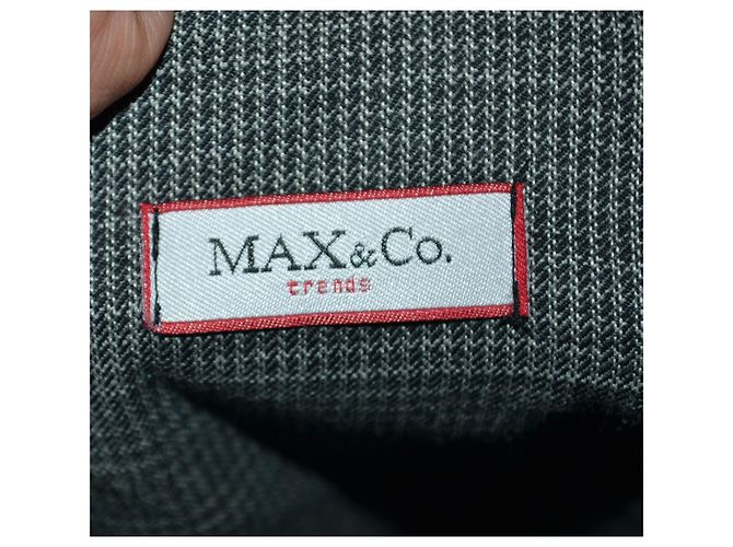 Autre Marque Graues kurzes Kleid mit Karomuster und schwarzen Details - Ansicht 5