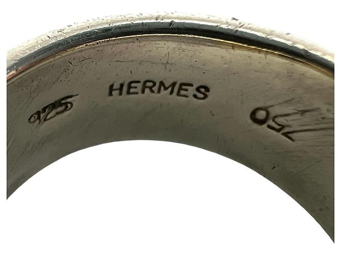 Ring Hermès Anel Montevideo HERMES Prata Dourado - vista 3