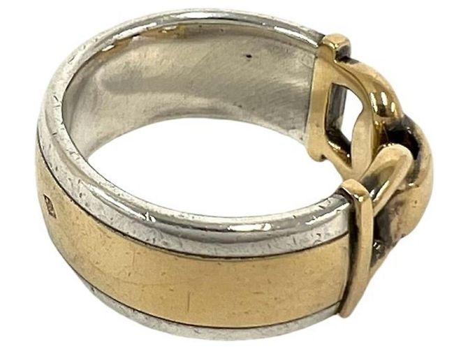 Ring Hermès Anel Montevideo HERMES Prata Dourado - vista 5