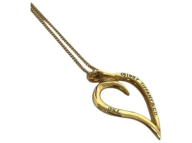 Tiffany & Co Collana Cuore Foglia Vintage Tiffany D'oro - vista 4