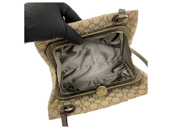 Céline Borsa a tracolla Celine Macadam Blazon Pattern Triomphe Beige - vista 9