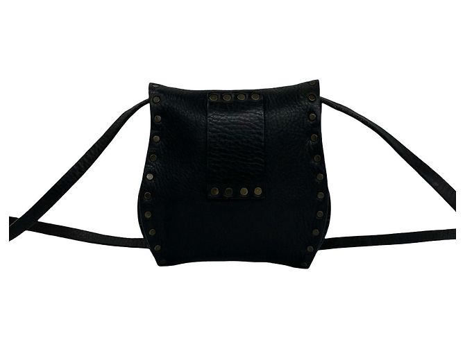 Céline Celine Blazon Triomphe Logo Mini Schultertasche aus Leder Schwarz - Ansicht 3