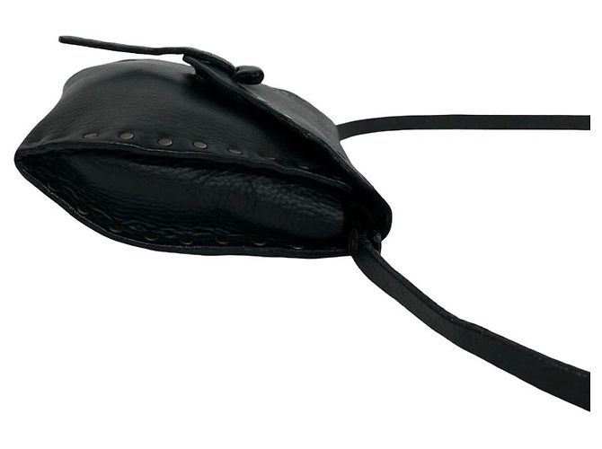 Céline Celine Blazon Triomphe Logo Mini Schultertasche aus Leder Schwarz - Ansicht 6
