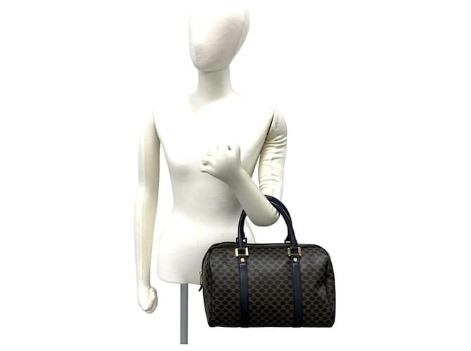 Céline Borsa Boston Celine Macadam Blazon Pattern Triomphe in pelle Marrone - vista 2