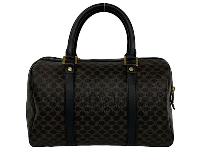 Céline Borsa Boston Celine Macadam Blazon Pattern Triomphe in pelle Marrone - vista 3