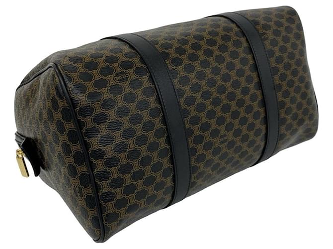 Céline Borsa Boston Celine Macadam Blazon Pattern Triomphe in pelle Marrone - vista 7