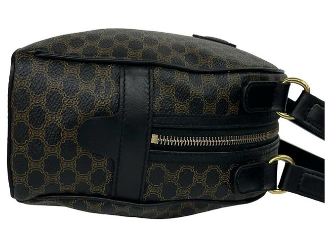 Céline Celine Vintage Macadam Blazon Triomphe Logo Handtasche Braun Schwarz - Ansicht 6