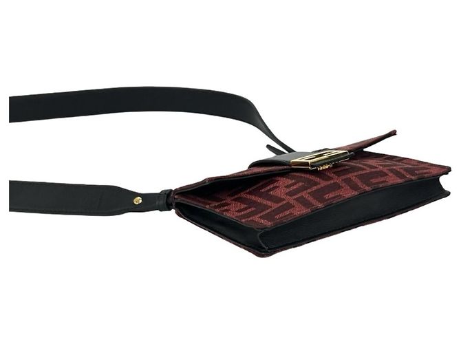 Borsa a tracolla FENDI Marspio Bucket Zucca Nero Rosso - vista 7
