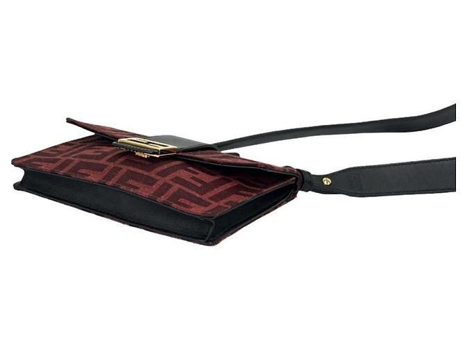Borsa a tracolla FENDI Marspio Bucket Zucca Nero Rosso - vista 8
