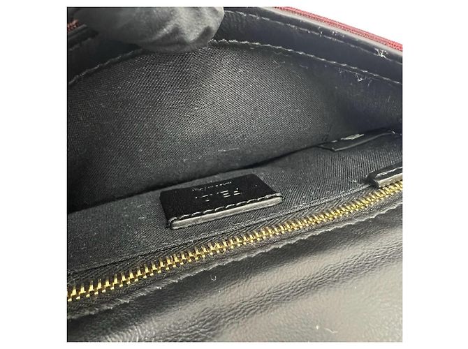 Borsa a tracolla FENDI Marspio Bucket Zucca Nero Rosso - vista 9