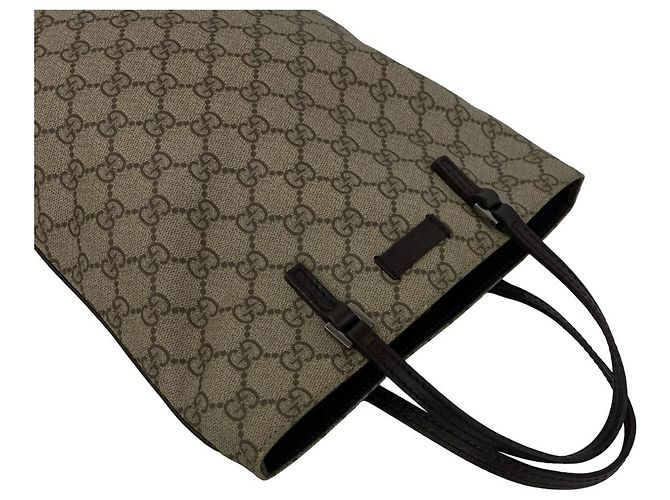 Mini borsa tote Gucci GG Supreme in pelle Marrone - vista 4