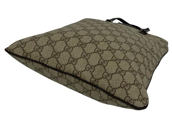 Mini borsa tote Gucci GG Supreme in pelle Marrone - vista 8