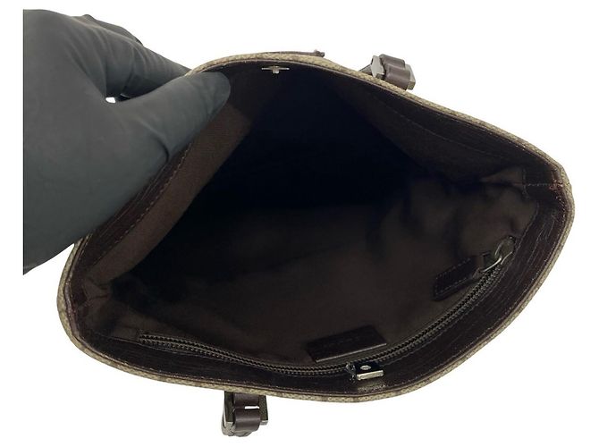 Mini borsa tote Gucci GG Supreme in pelle Marrone - vista 9