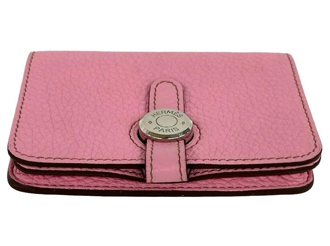 Hermès Monedero Hermes Dogon Compact en Rosa - vista 3