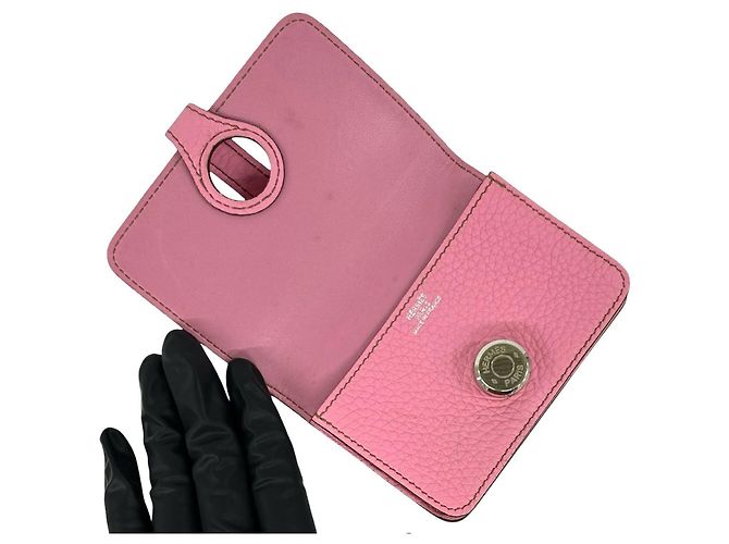 Hermès Monedero Hermes Dogon Compact en Rosa - vista 7