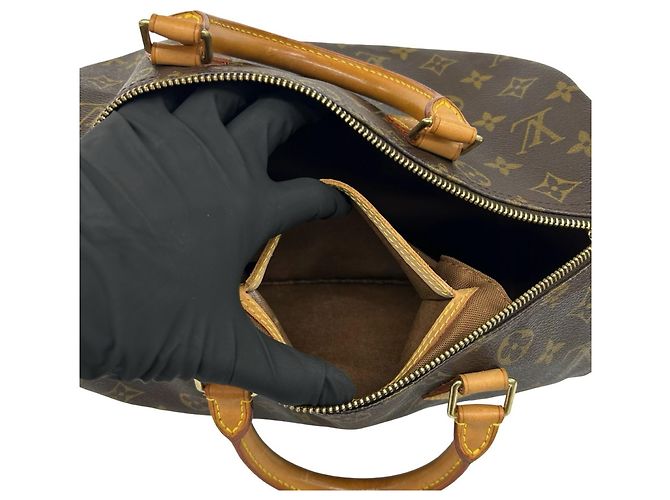Borsa a mano Louis Vuitton Speedy 30 Monogram in pelle Marrone - vista 10