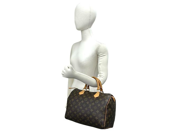 Borsa a mano Louis Vuitton Speedy 30 Monogram in pelle Marrone - vista 2
