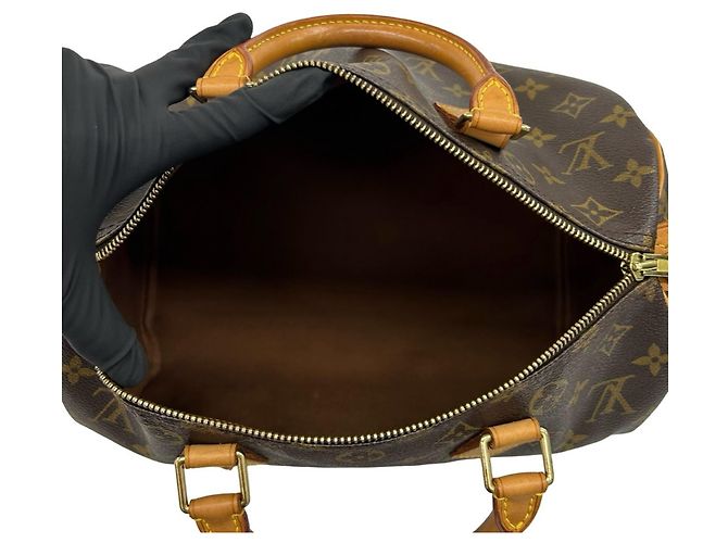 Borsa a mano Louis Vuitton Speedy 30 Monogram in pelle Marrone - vista 9