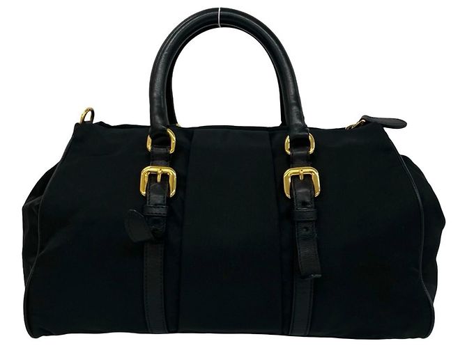 Tote Prada Schultertasche aus Tessuto-Nylon und Leder Schwarz - Ansicht 3